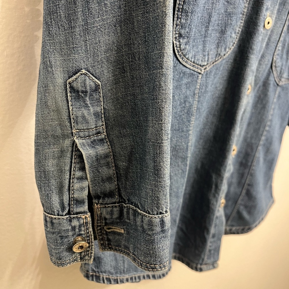 Vintage Denim Shirt Small/Medium 3/4 sleeve - Picture 3 of 9